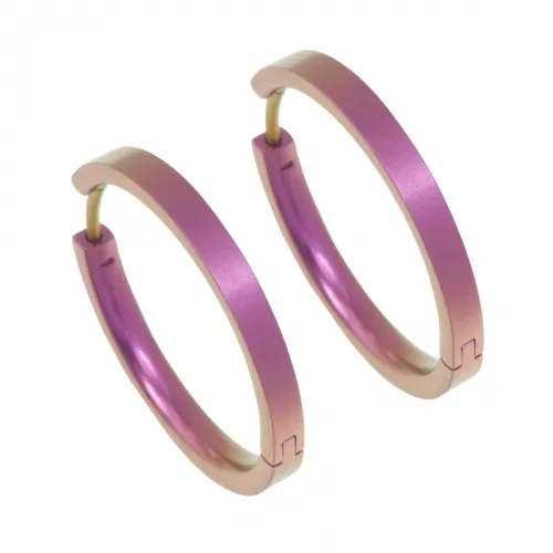 Medium Full Pink Hoop Earrings